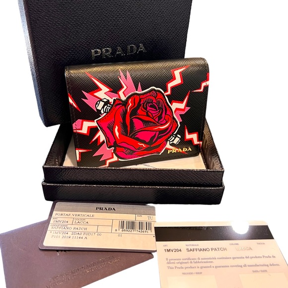 PRADA - 2019 Collection by Miuccia Prada & Raf Simons Frankenstein Rose Wallet - Picture 2 of 10